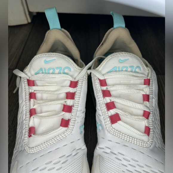 Nike Air Max 270 Women’s Size 9 White Pink Teal DQ4698-100 Running Shoes - Picture 3 of 13